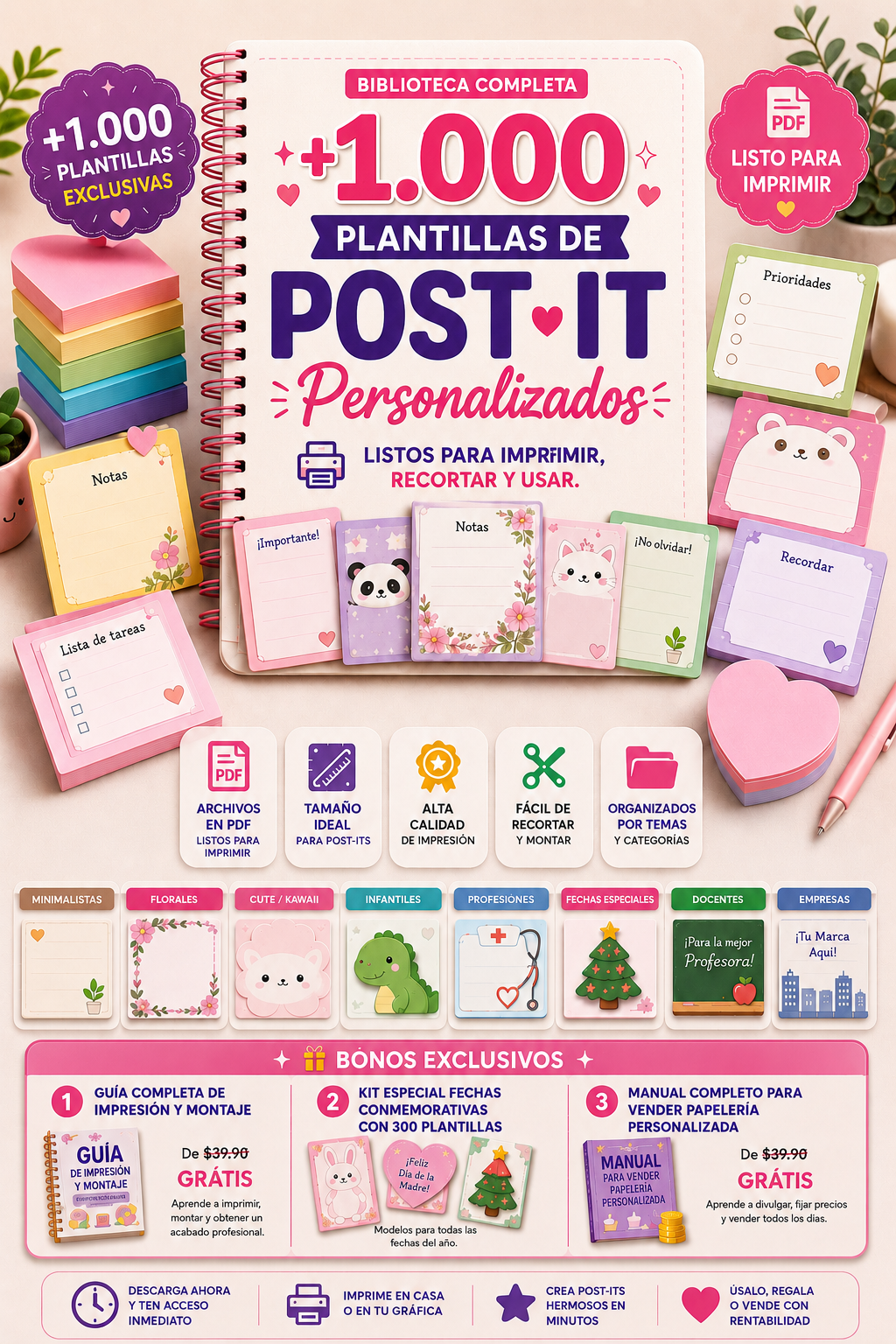 Biblioteca +1.000 plantillas de post-it